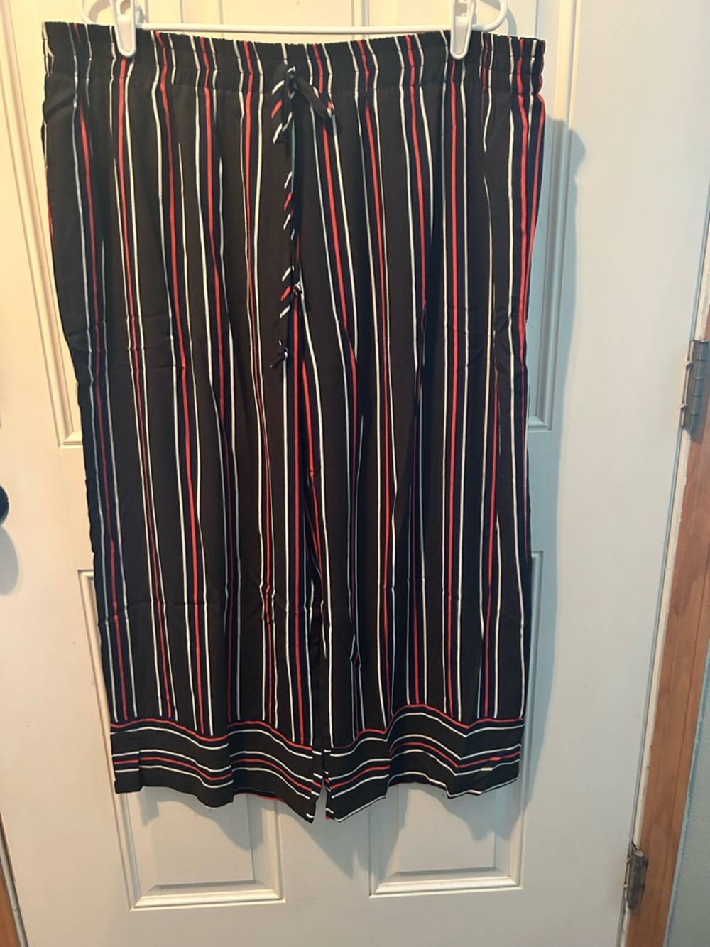 Umgee Pants Black with Red and White Stripes NWT 2X